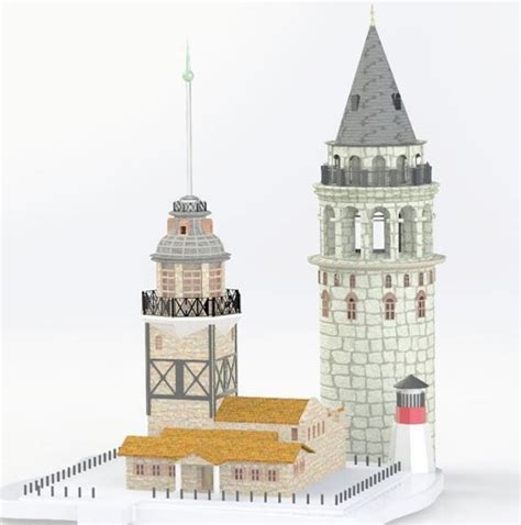 Kız kulesi 3d model